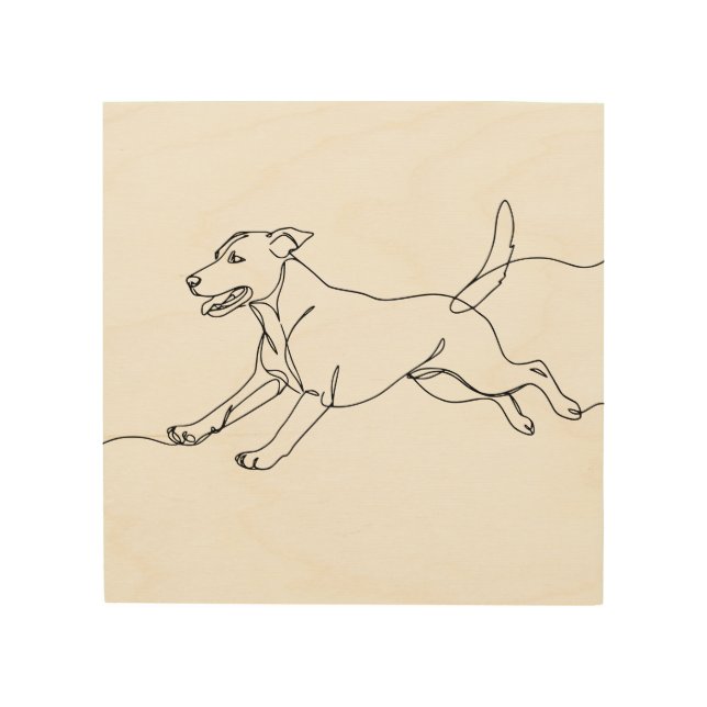Minimalist Modern Dog Line Art Drawing (Front)