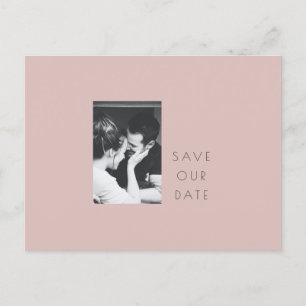 Minimalist Modern Dusty Blush Photo Save the Date Postcard