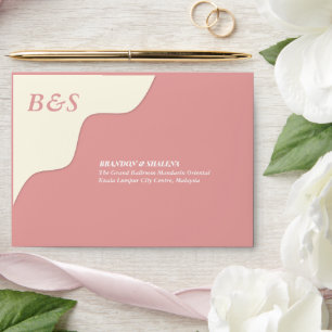 Minimalist Modern Dusty Rose and Cream Abstract Envelope