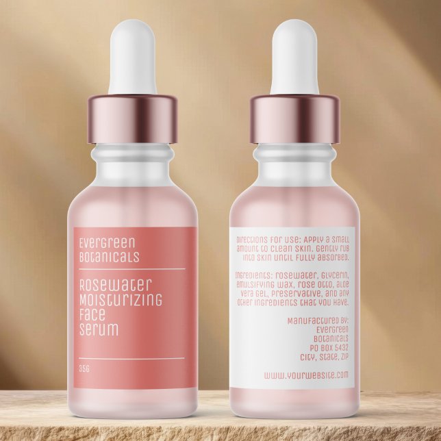 minimalist modern dusty rose dropper bottle label (Creator Uploaded)