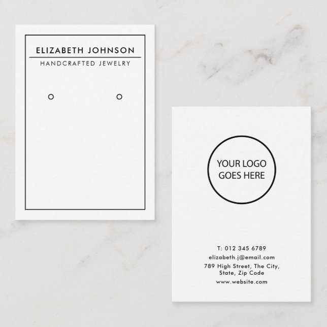 Minimalist Modern Earring Display Card (Front/Back)