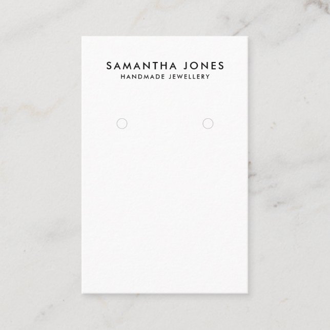 Minimalist Modern Earrings Jewelry Display  Business Card (Front)