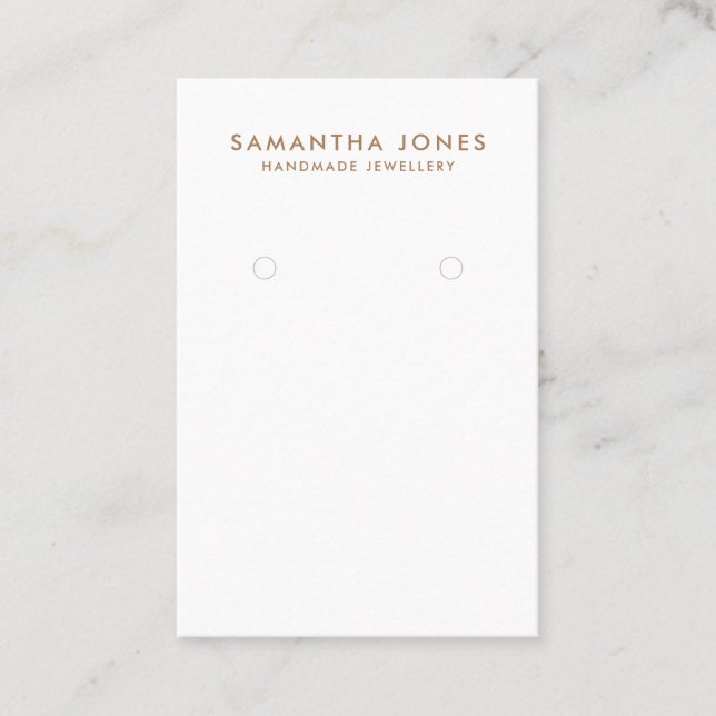 Minimalist Modern Earrings Jewelry Display  Business Card (Front)