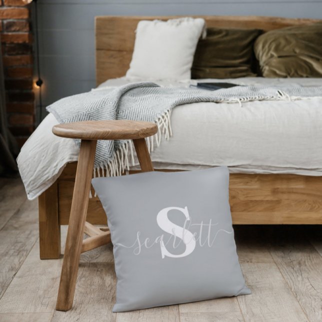  Minimalist Modern Editable Inscription Custom  Throw Pillow (Creator Uploaded)