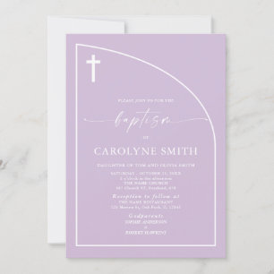 Minimalist Modern Elegance Girl Baptism Invitation
