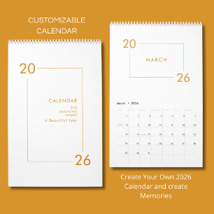 Minimalist Modern Elegant 2026 Calendar