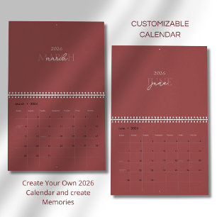 Minimalist Modern Elegant 2026 Calendar