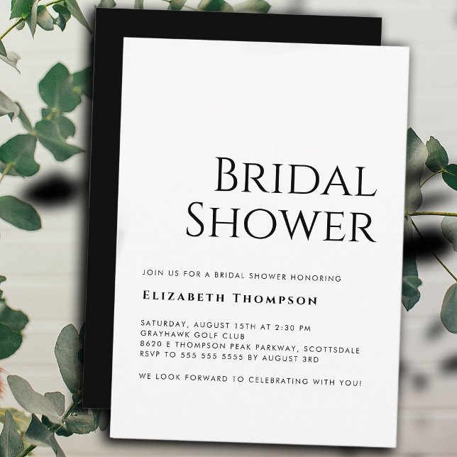 Minimalist Modern Elegant and Simple Bridal Shower Invitation (Creator Uploaded)