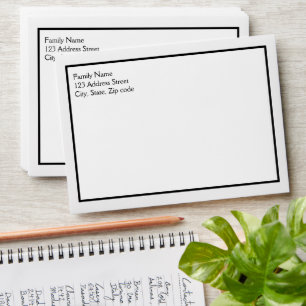 Minimalist Modern Elegant Black Border Addressed Envelope