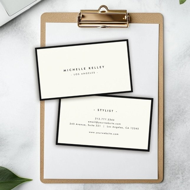 Minimalist Modern Elegant Black Ivory Chic Stylish Business Card (Creator Uploaded)