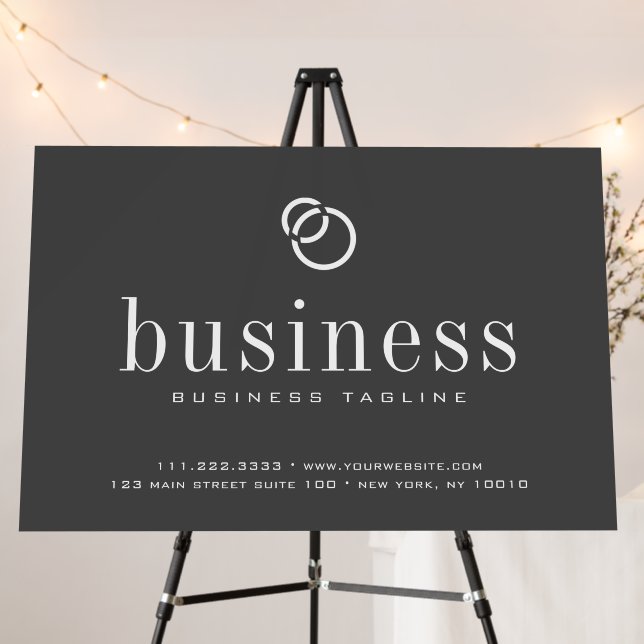 Minimalist Modern Elegant Business Name Logo Foam Board (In Situ (Stand))