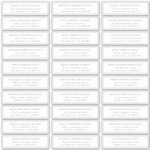 Minimalist Modern Elegant Chic Guest Names Address Sticker