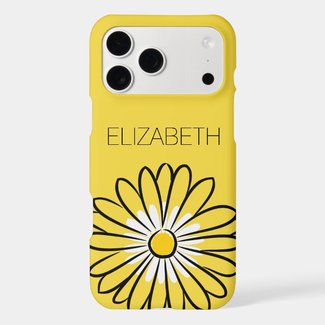 Minimalist Modern Elegant Daisy flower and text Case-Mate iPhone Case (Back)
