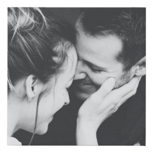 Minimalist Modern Elegant Full Photo Wedding Faux Canvas Print