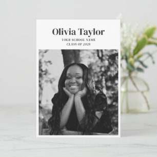 Minimalist Modern Elegant Grad Photo Graduation Announcement