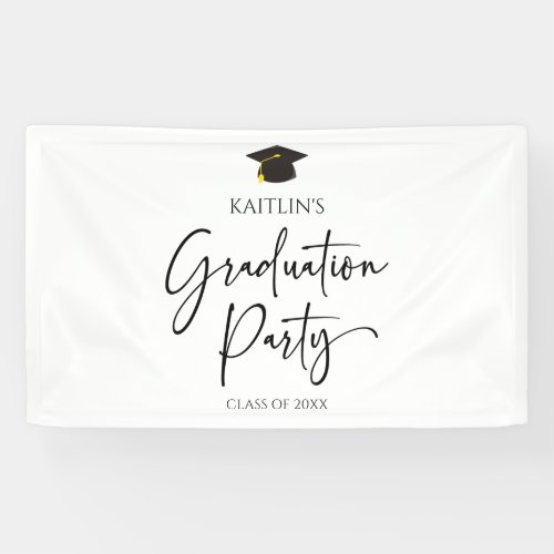 Minimalist Modern Elegant Graduation Party Banner