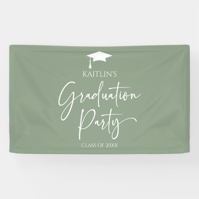 Minimalist Modern Elegant Graduation Party Banner (Horizontal)
