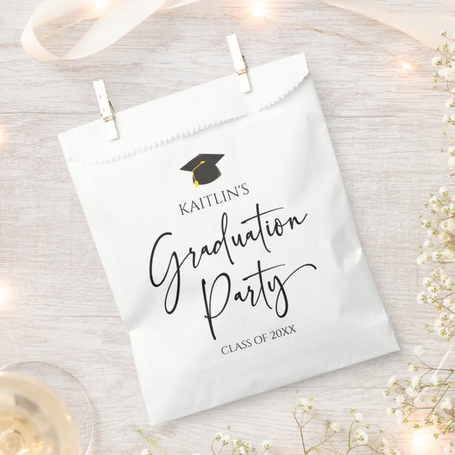 Minimalist Modern Elegant Graduation Party Favor Bag (Clipped)