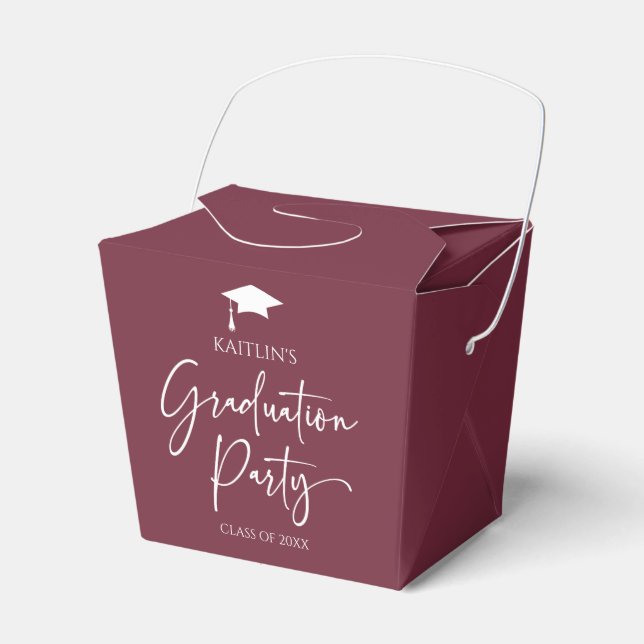Minimalist Modern Elegant Graduation Party Favor Boxes (Front Side)