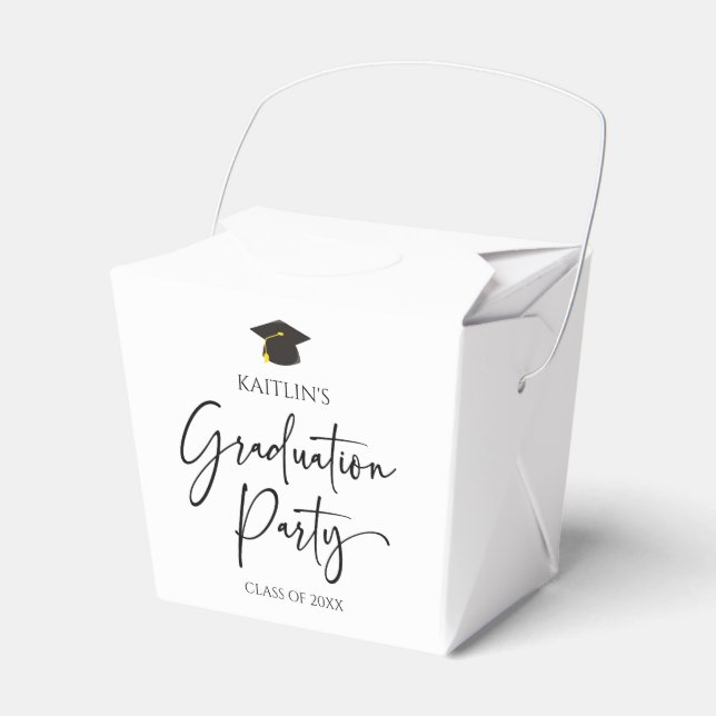 Minimalist Modern Elegant Graduation Party Favor Boxes (Front Side)