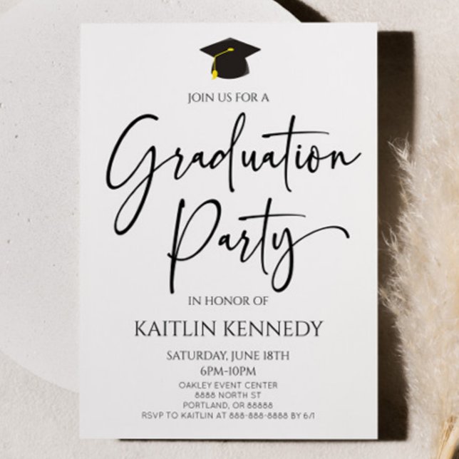 Minimalist Modern Elegant Graduation Party Invitation (Creator Uploaded)