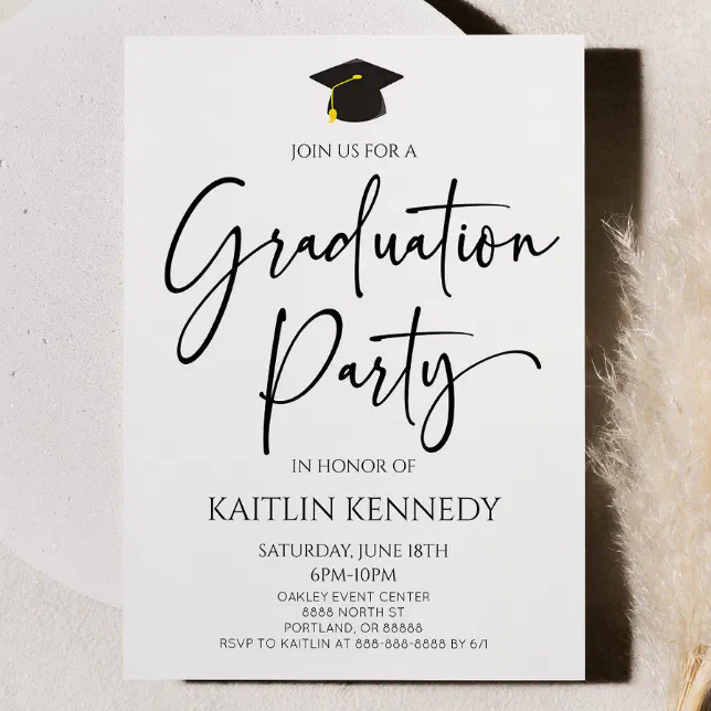 Minimalist Modern Elegant Graduation Party Invitation | Zazzle