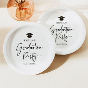 Minimalist Modern Elegant Graduation Party Paper Plates