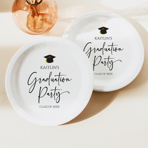 Minimalist Modern Elegant Graduation Party Paper Plates