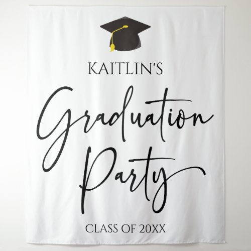 Minimalist Modern Elegant Graduation Party Tapestry