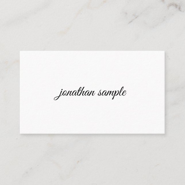 Minimalist Modern Elegant Handwritten Script Cool Business Card (Front)