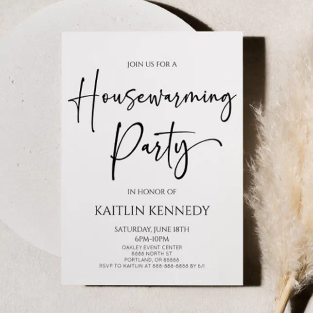 Minimalist Modern Elegant Housewarming Party Invitation | Zazzle