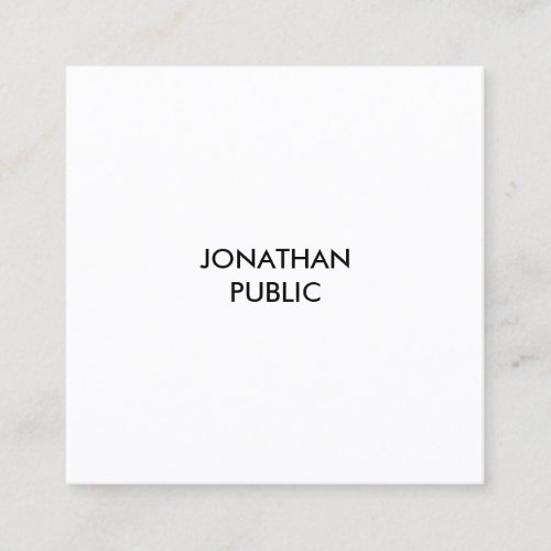 Minimalist Modern Elegant Luxury Smooth Plain Top Square Business Card