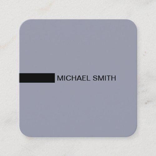 Minimalist Modern Elegant Manatee  Black Square Business Card