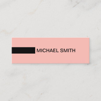 Minimalist Modern Elegant Melon & Black Mini Business Card