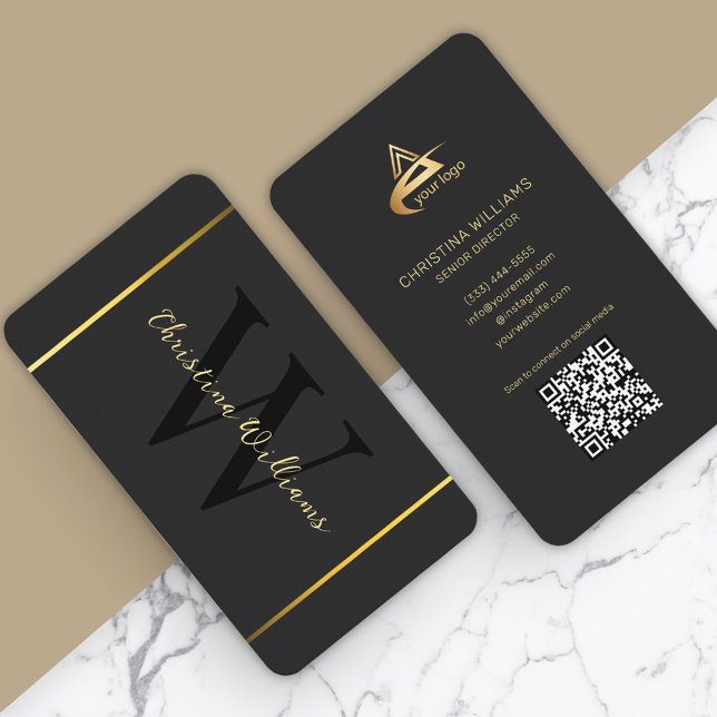 Minimalist Modern Elegant Monogram Professional Business Card (Minimalist Modern Elegant Monogram Professional Business Card)