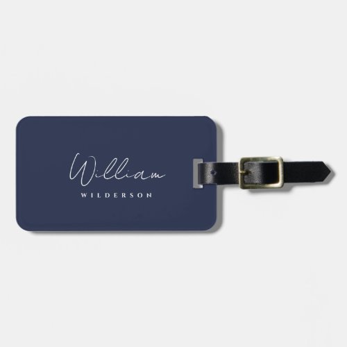 Minimalist Modern Elegant Monogram Qr Code Travel Luggage Tag