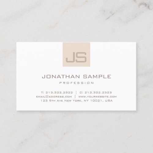 Minimalist Modern Elegant Monogram Simple Template Business Card