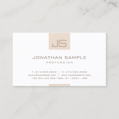 Minimalist Modern Elegant Monogram Simple Template Business Card