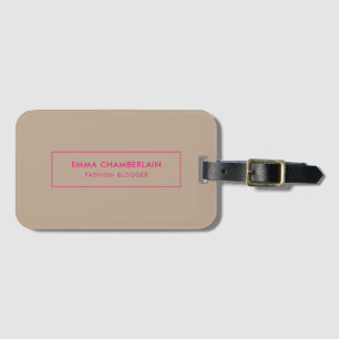 Minimalist Modern Elegant Neon Luggage Tag
