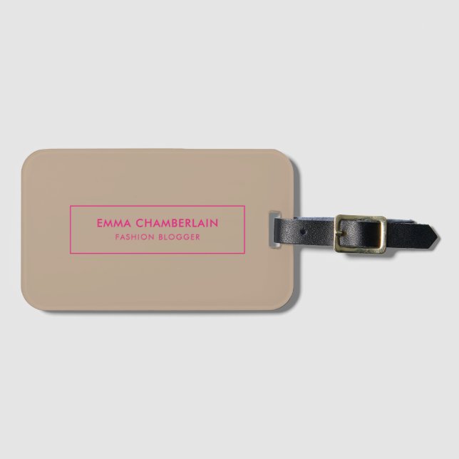 Minimalist Modern Elegant Neon  Luggage Tag (Front Horizontal)