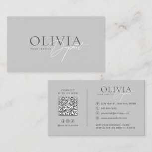 Minimalist Modern Elegant Neutral Gray Business Card