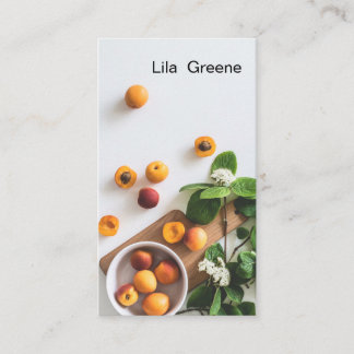 Minimalist Modern Elegant Photo Color Nutricionist Business Card