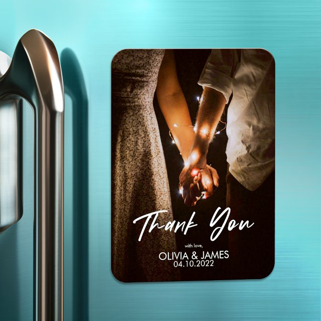 Minimalist Modern Elegant Photo Thank You Memorial Magnet (Creator Uploaded)
