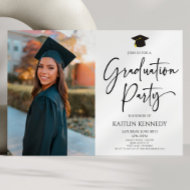 Minimalist Modern Elegant Picture Graduation Party Invitation