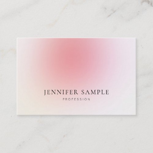 Minimalist Modern Elegant Plain Pink Color Luxury Business Card