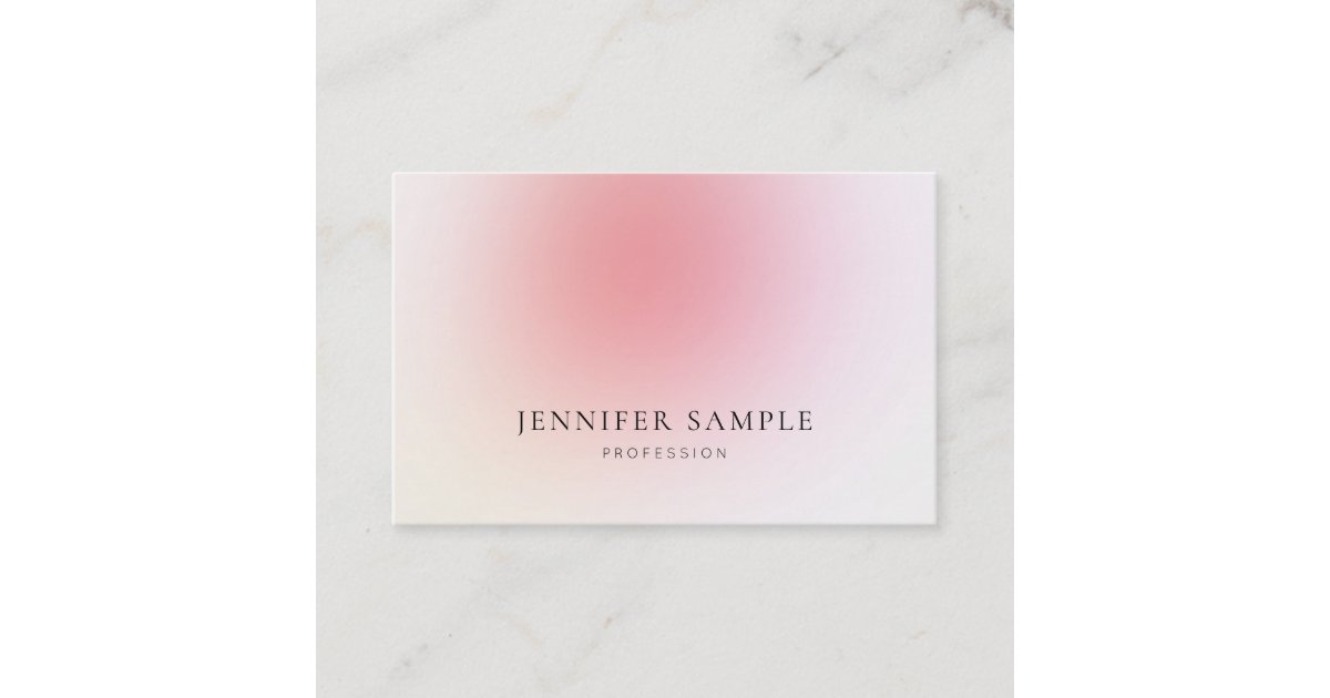 Minimalist Modern Elegant Plain Pink Color Luxury Business Card | Zazzle