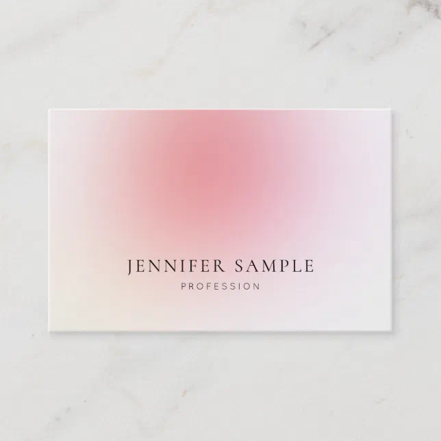 Minimalist Modern Elegant Plain Pink Color Luxury Business Card | Zazzle