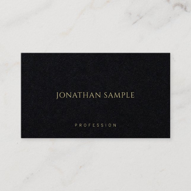 Minimalist Modern Elegant Premium Black Luxury Business Card (Front)
