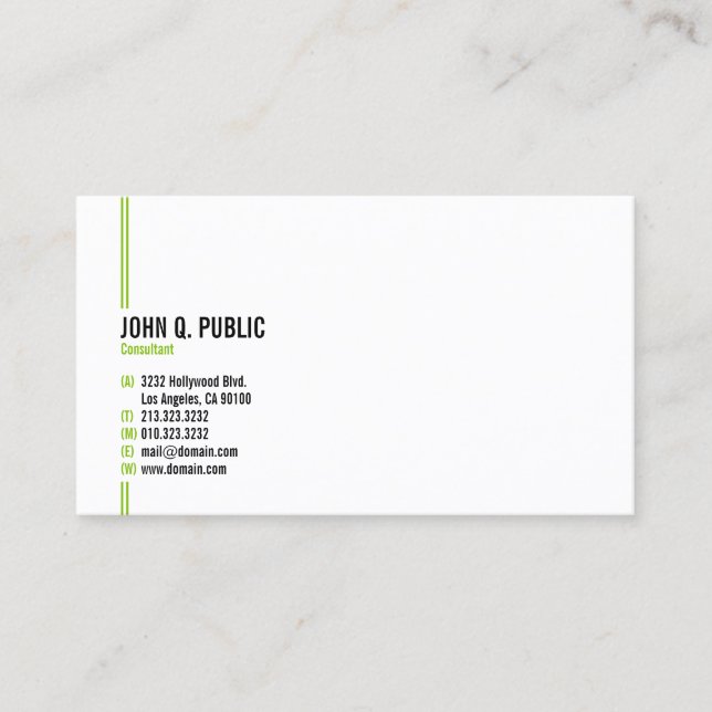 Minimalist Modern Elegant Professional Business Card (Front)