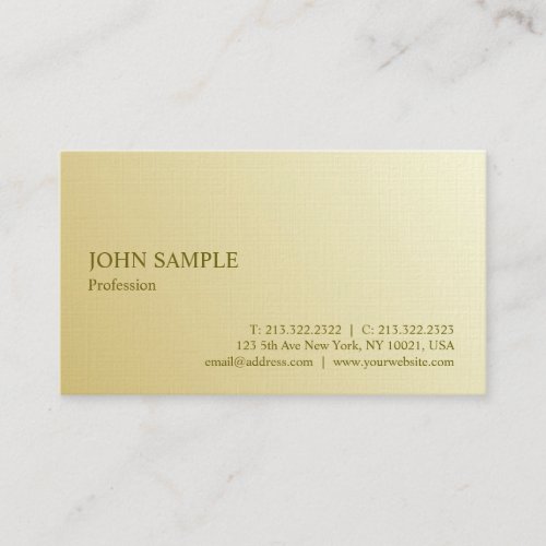Minimalist Modern Elegant Professional Gold Luxury Business Card